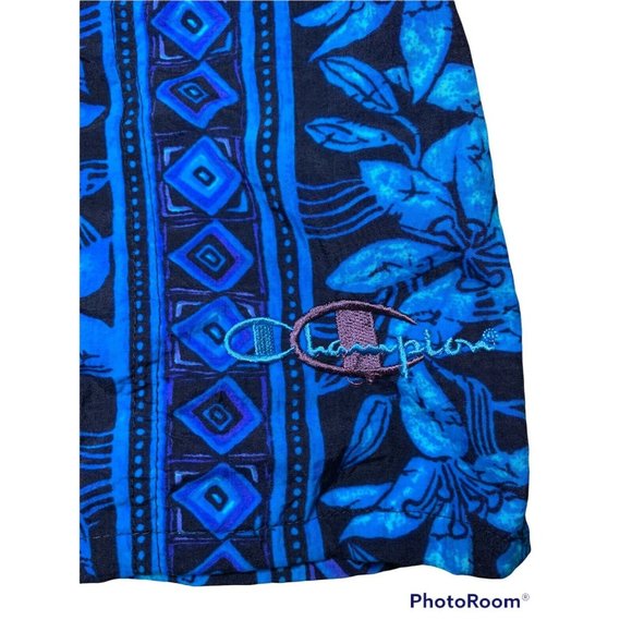 Vintage Champion Blue Swim Trunks Men Size 2XLT - Picture 3 of 5